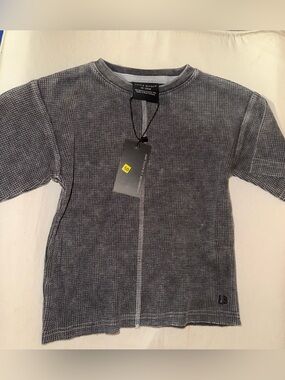 Little Bipsy Charcoal Grey Waffle Knit Tee